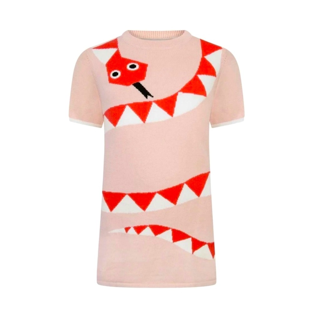 Stella McCartney Pink and Red Snake Sweater Dress